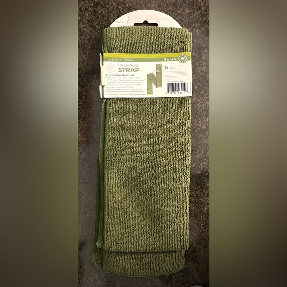 Gaiam Thirsty Yoga Strap Absorbent Fast Drying Strap New - Picture 2 of 5